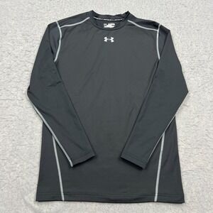 Under Armour Shirt Men's XXL Black UA ColdGear Compression Crew Base Long Sleeve